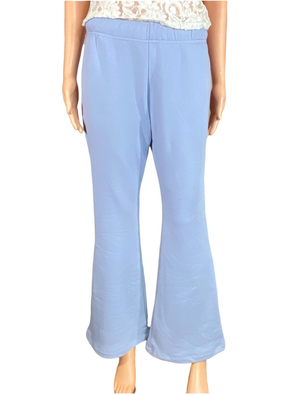 Wild Fable Flared Leg Sweats Loungewear Light Blue Elastic Waist Cozy Knit SZ XS